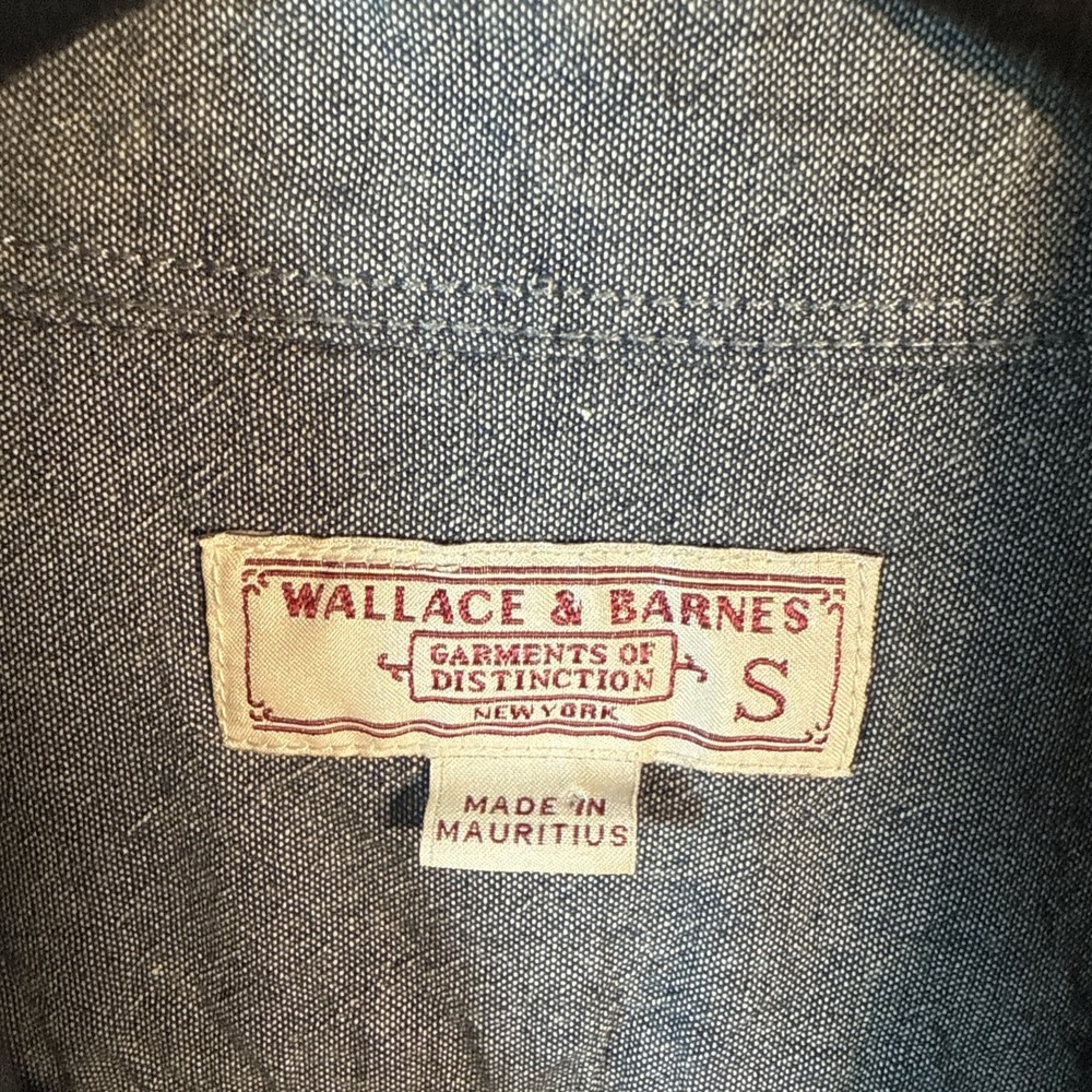 Wallace Barnes Flannel Shirt Men S Blue Gray Plaid Heavyweight Work Button Up - Picture 4 of 11